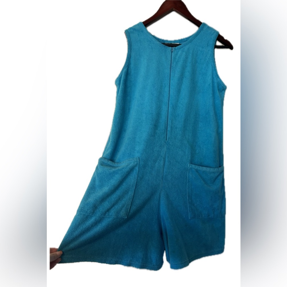 Metropolitan Teal Terry Romper. Size M